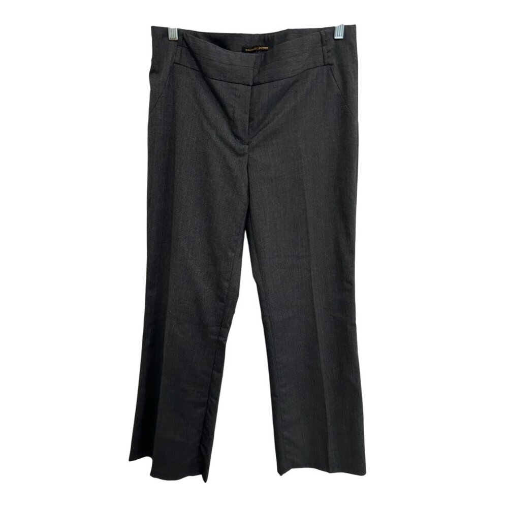 Dalia Collection Womens Gray Flat Front Dress Pants Size 8